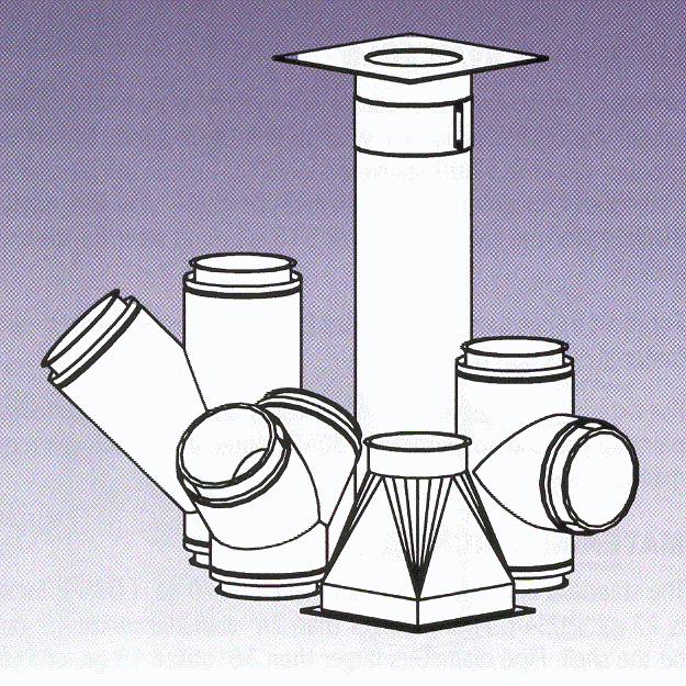 Shebler Grease Ducts are assembled on site without welding from light-weight, easy-to-handle prefabricated components.