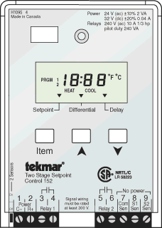 tekmar 152 Two Stage Setpoint Control